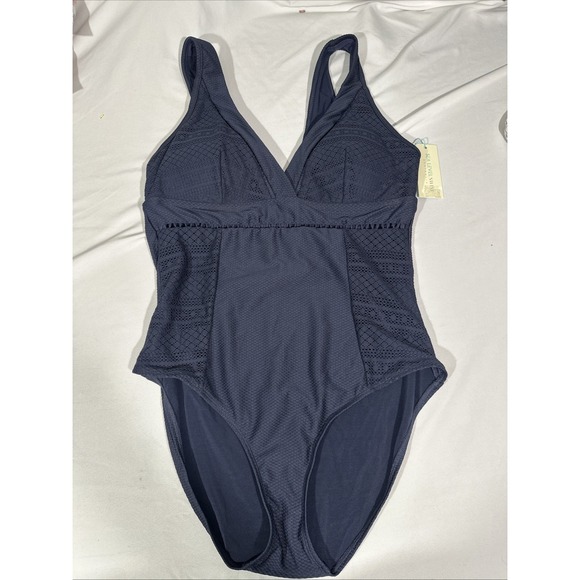 NWT $140 Sea Level [ 12 US ] Cross Front One-Piece Swimsuit in Night Sky #7014‎ - Picture 3 of 11